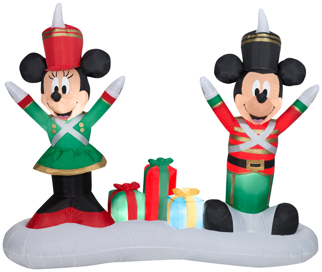 Gemmy Airblown Inflatable Mickey Mouse and Minnie Mouse Toy Soldiers