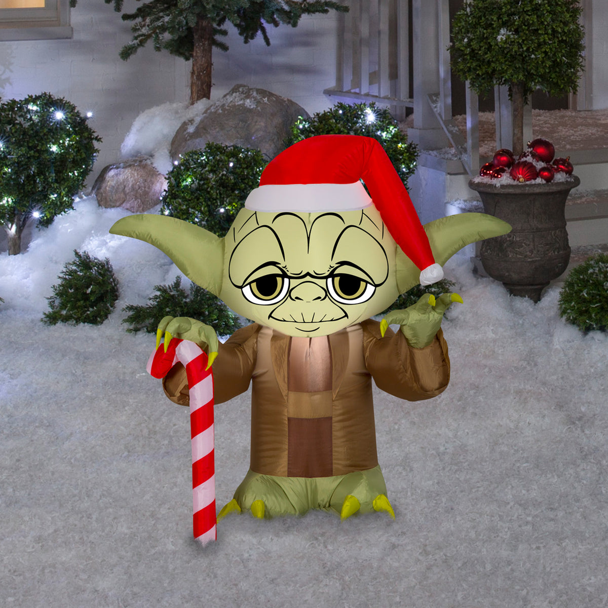 Gemmy Airblown Inflatable Yoda in Santa Hat, 3 Feet – Inflatableholidays