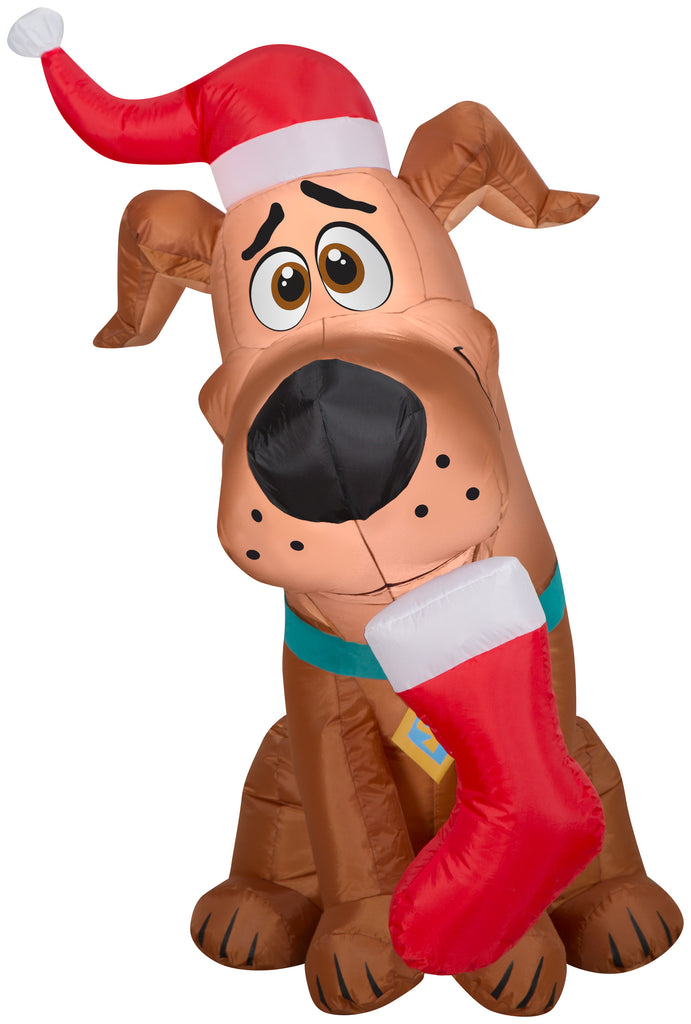 Gemmy Airblown Inflatable puppy SCOOB with a Christmas Stocking