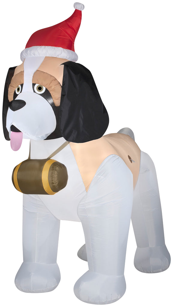 Gemmy Airblown Inflatable Christmas St. Bernard, 9 Feet