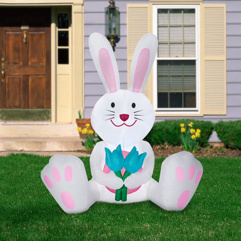 Gemmy 5ft White Bunny Inflatable